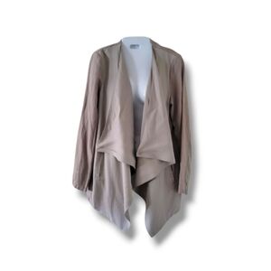 Blank NYC | Gray Linen Blend Drape Wrap Front Jacket (SIZE S)
